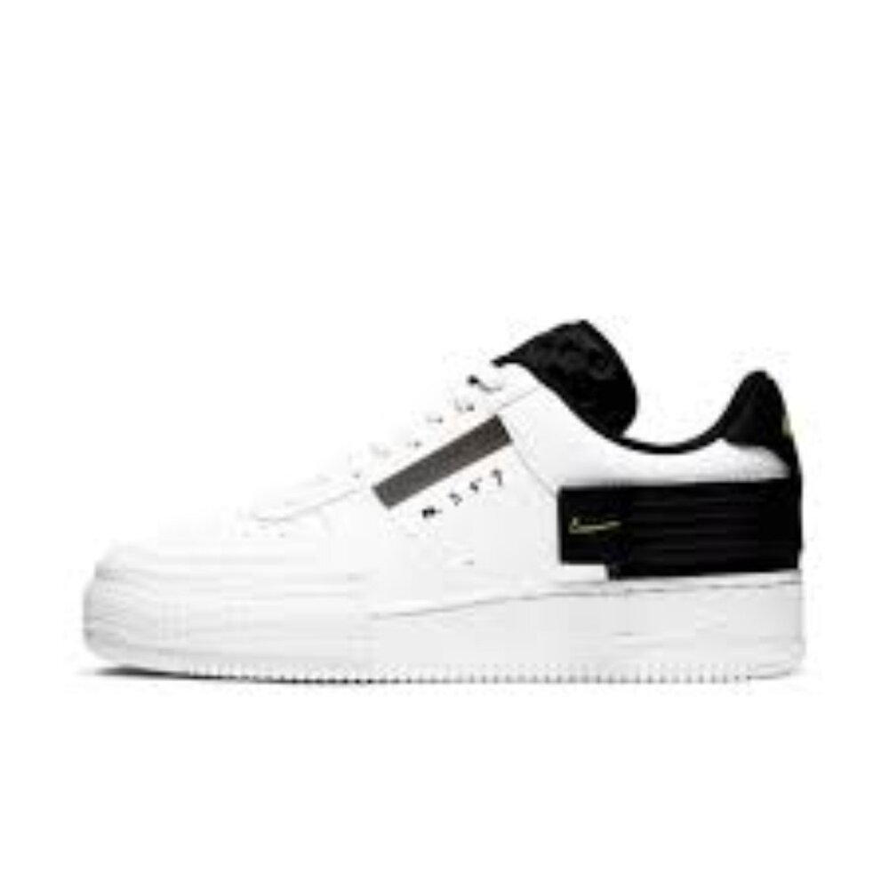 Nike‎ Men's Black White Air Force 1 Type AT7859-101 Low Top Athletic Sneaker 13